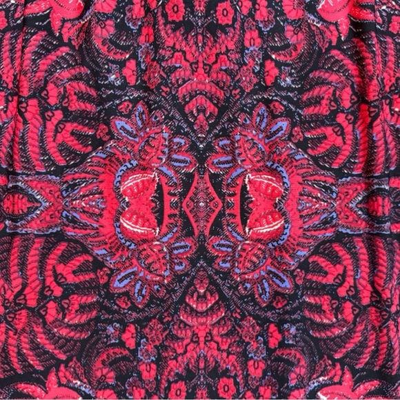 Maggy London Red & Black Printed Long Sleeve Sheath Dress - Size 16 - Picture 8 of 14